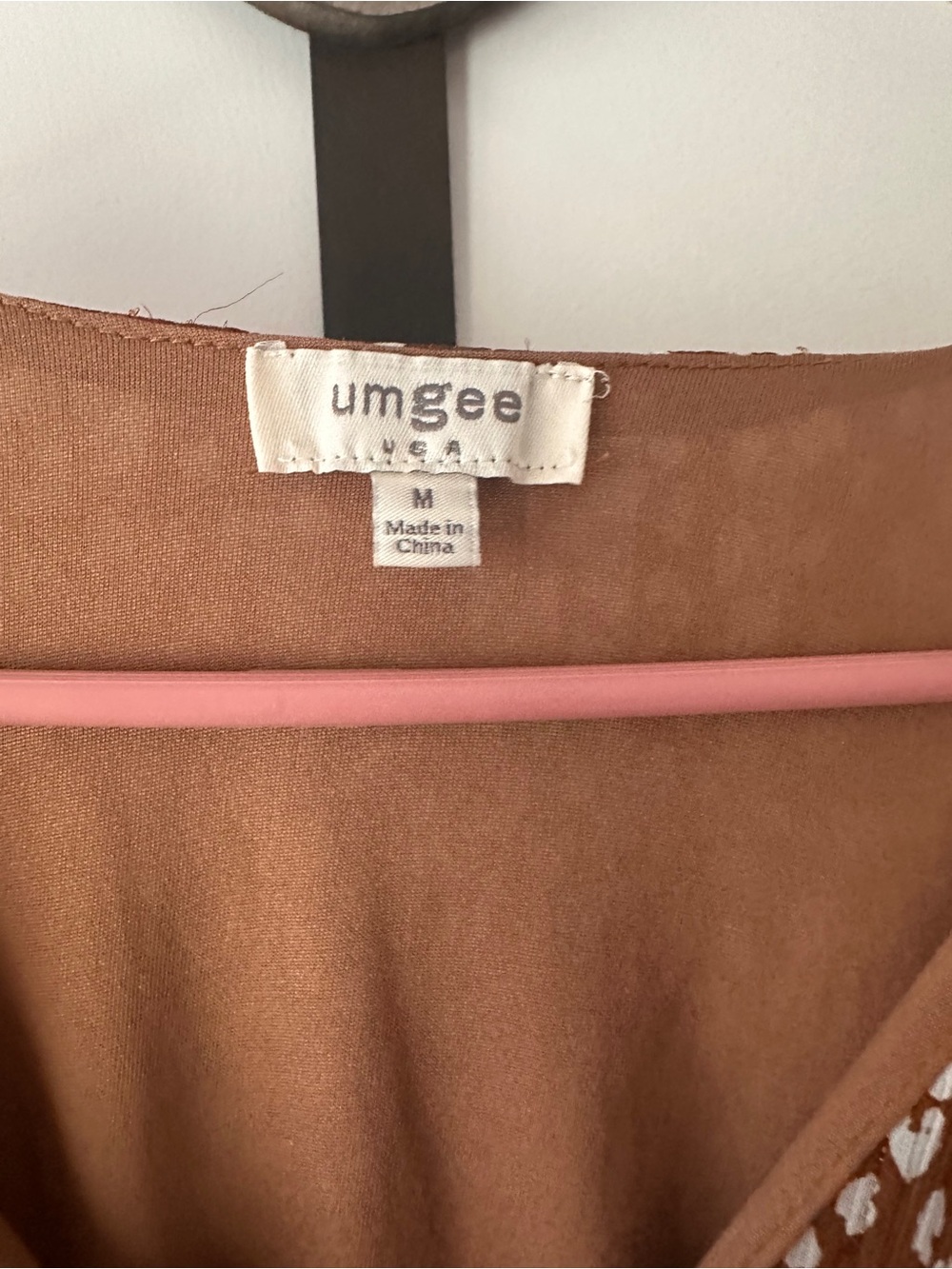 Umgee Brown Printed V-Neck Mini Dress - Picture 4 of 5